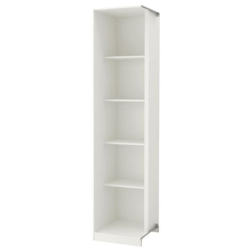 PAX - Add-on corner unit with 4 shelves, white, 53x58x236 cm