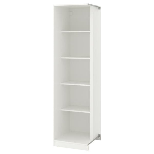 PAX - Add-on corner unit with 4 shelves, white, 53x58x201 cm