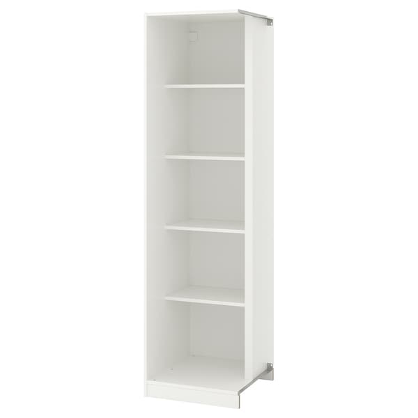 PAX - Add-on corner unit with 4 shelves, white, 53x58x201 cm