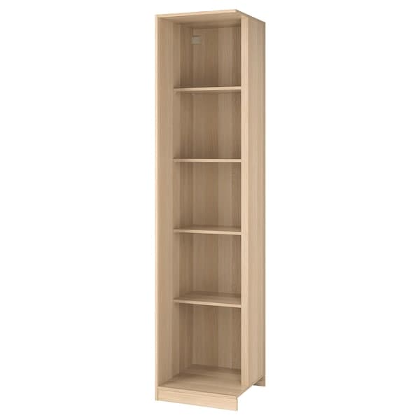 PAX - Add-on corner unit with 4 shelves, white stained oak effect, 53x58x236 cm - best price from Maltashopper.com 80346960