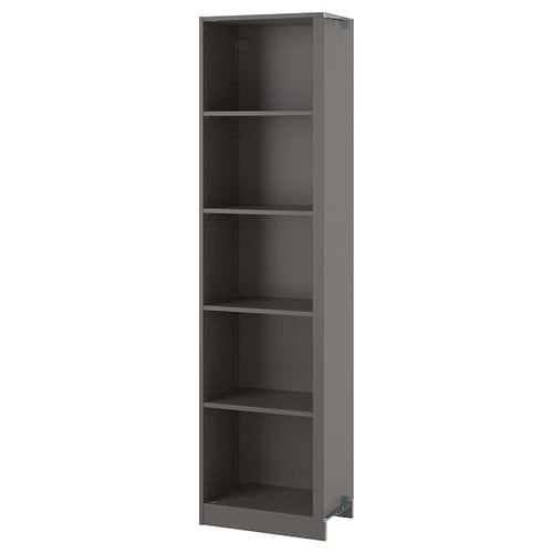PAX - Add-on corner unit with 4 shelves, dark grey, 53x35x201 cm