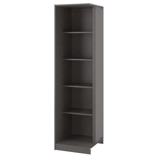 PAX - Add-on corner unit with 4 shelves, dark grey, 53x58x201 cm - best price from Maltashopper.com 60515119