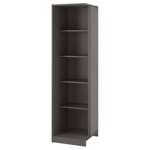 PAX - Add-on corner unit with 4 shelves, dark grey, 53x58x201 cm