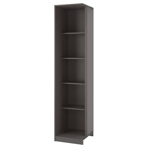 PAX - Add-on corner unit with 4 shelves, dark grey, 53x58x236 cm