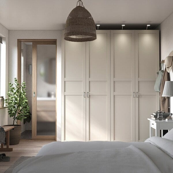 Ikea PAX / FLISBERGET - Wardrobe combination, grey-beige/light beige, 200x60x236 cm