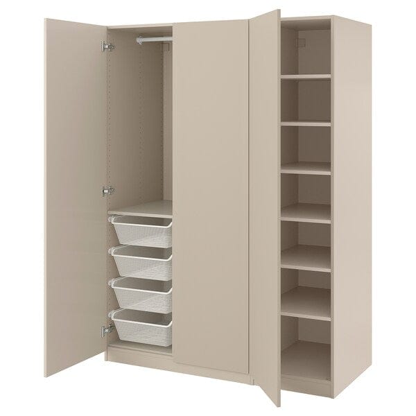Ikea PAX / FORSAND - Wardrobe combination, grey-beige/grey-beige, 150x60x201 cm