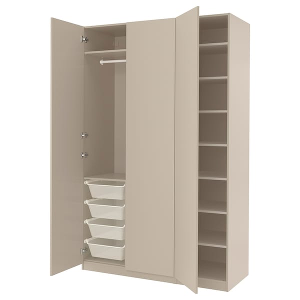 Ikea PAX / FORSAND - Wardrobe combination, grey-beige/grey-beige, 150x60x236 cm