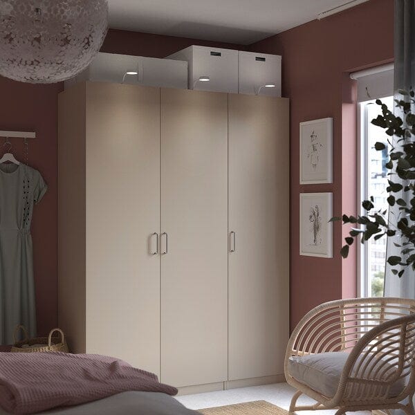 Ikea PAX / FORSAND - Wardrobe combination, grey-beige/grey-beige, 150x60x201 cm