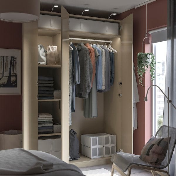 Ikea PAX / FORSAND - Wardrobe combination, grey-beige/grey-beige, 150x60x236 cm