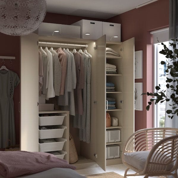 Ikea PAX / FORSAND - Wardrobe combination, grey-beige/grey-beige, 150x60x201 cm