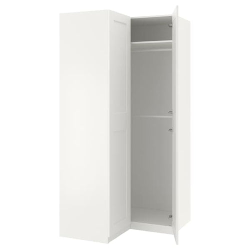 PAX / GRIMO - Corner wardrobe, white/white, 110/110x236 cm
