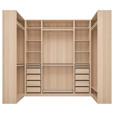 PAX - Corner wardrobe, white stained oak effect, 113/276/113x236 cm - best price from Maltashopper.com 89331351