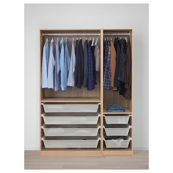 PAX / FORSAND - Wardrobe, white stained oak effect/white stained oak effect - Premium Armoires & Wardrobes from Ikea - Just €578.99! Shop now at Maltashopper.com