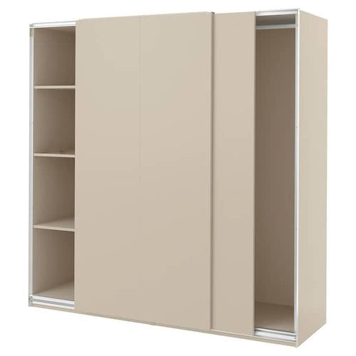 PAX / HASVIK - Wardrobe combination, grey-beige/grey-beige, 200x66x201 cm