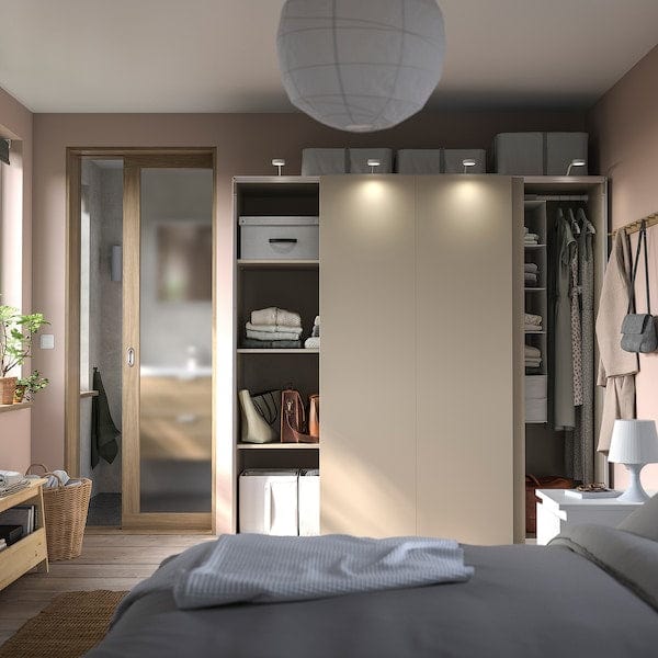 Ikea PAX / HASVIK - Wardrobe combination, grey-beige/grey-beige, 200x66x201 cm