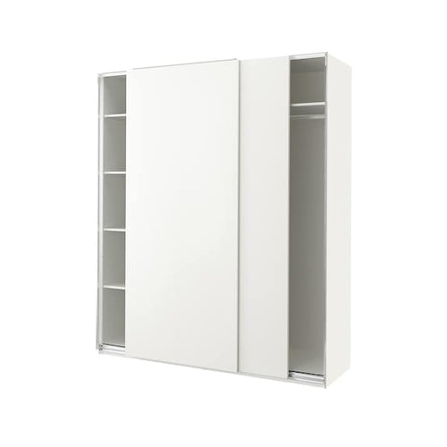 PAX / HASVIK - Wardrobe, white/white, 200x66x236 cm