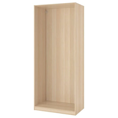 PAX - Wardrobe frame, white stained oak effect, 100x58x236 cm - best price from Maltashopper.com 30183989