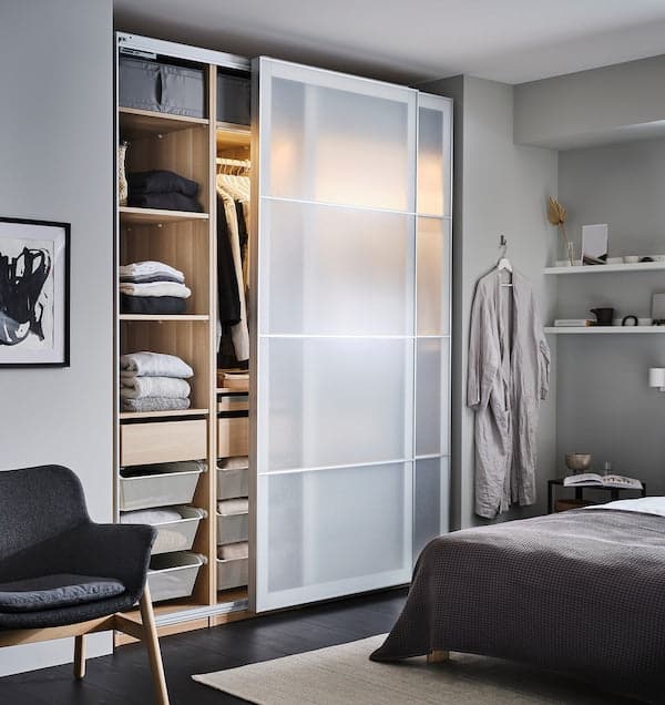 PAX - Wardrobe frame, white stained oak effect, 50x58x236 cm - best price from Maltashopper.com 90183991