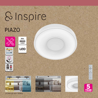 CEILING LAMP PIAZO METAL WHITE D48 CM LED 65W CCT DIMMABLE