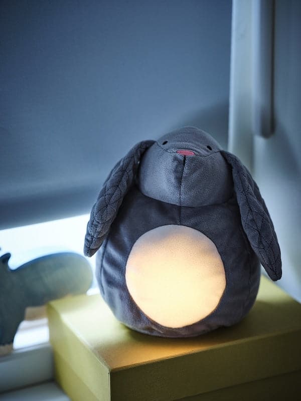 PEKHULT - Soft toy with LED night light, grey rabbit/battery-operated, 19 cm - Premium Lamps from Ikea - Just €19.99! Shop now at Maltashopper.com