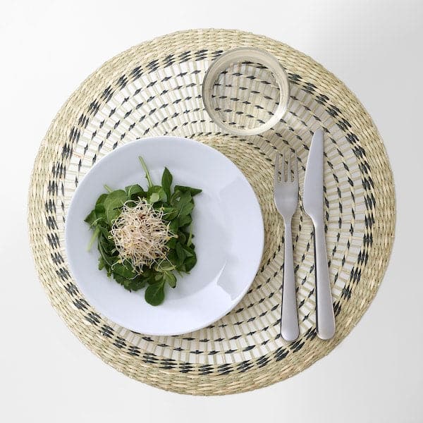PENNFISK - Place mat, natural/sedge handmade, 37 cm - best price from Maltashopper.com 60527749