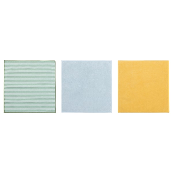 PEPPRIG - Microfiber cloth, green blue/yellow, 28x28 cm - best price from Maltashopper.com 40567637