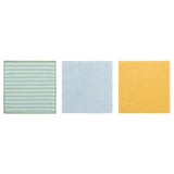 PEPPRIG microfiber cloth, green blue/yellow, 28x28 cm, 3 pack