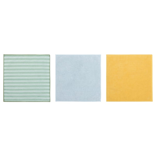 PEPPRIG - Microfiber cloth, green blue/yellow, 28x28 cm