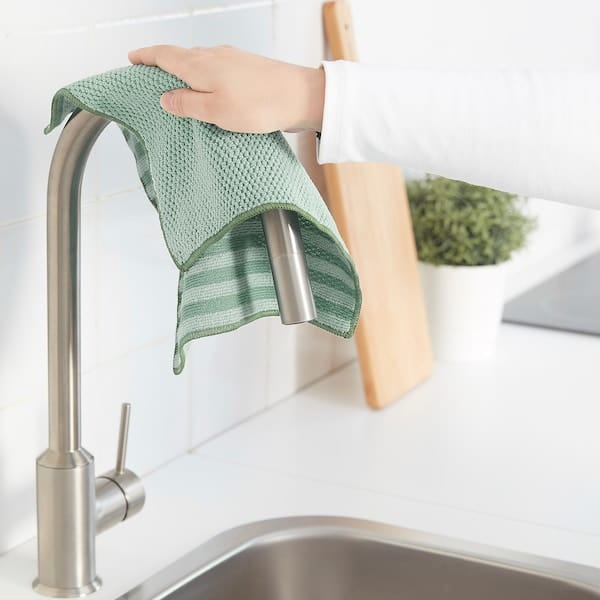 Ikea PEPPRIG - Microfiber cloth, green blue/yellow, 28x28 cm