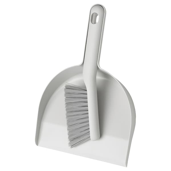 Ikea PEPPRIG - Dust pan and brush, grey