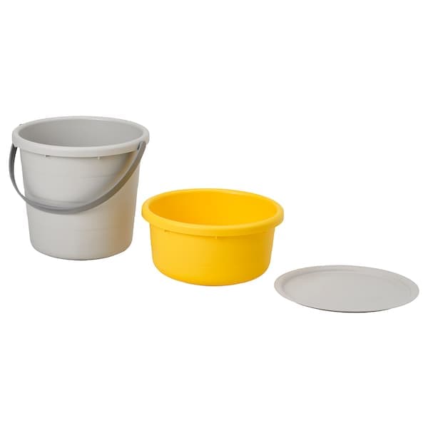 PEPPRIG - 3-piece bucket set with lid
