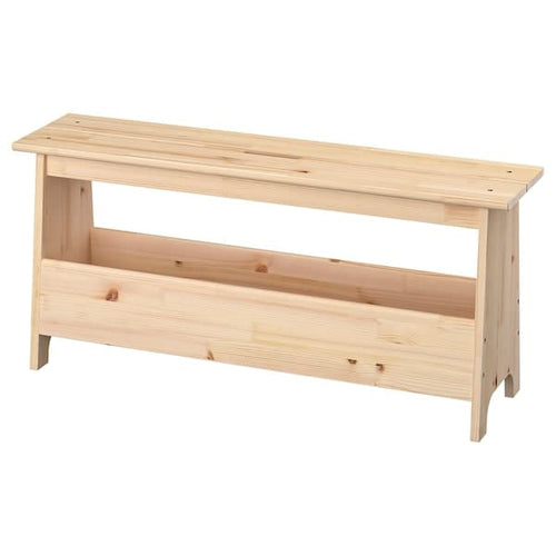 PERJOHAN - Bench with storage, pine, 100 cm