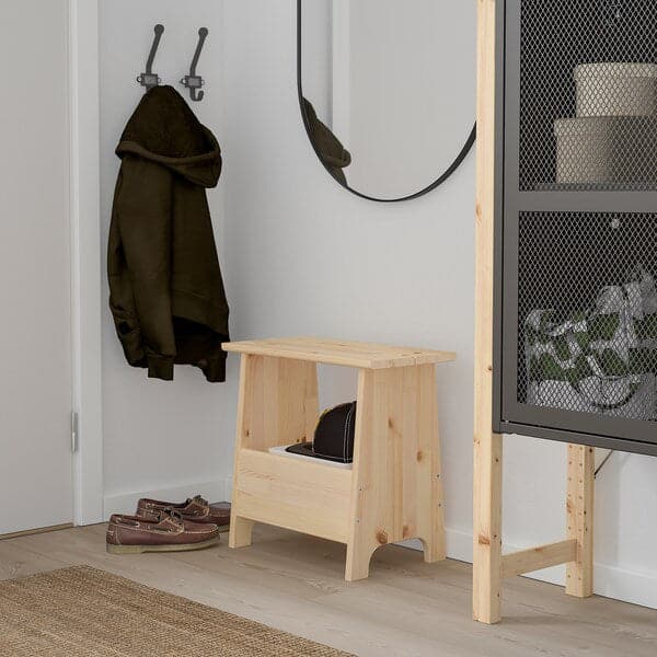 PERJOHAN - Stool with storage, pine - best price from Maltashopper.com 80485338