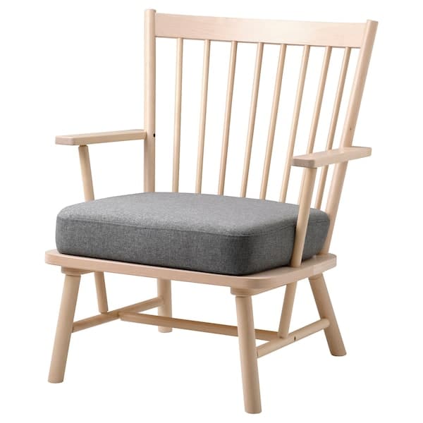 PERSBOL - Armchair, birch/Tibbleby beige/grey ,