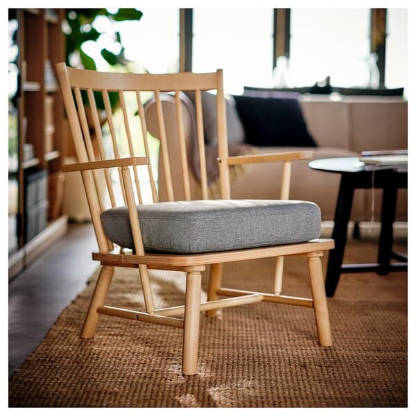 PERSBOL - Armchair, birch/Tibbleby beige/grey , - best price from Maltashopper.com 50350190