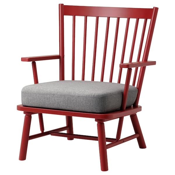 PERSBOL - Armchair, brown-red/Tibbleby beige/grey