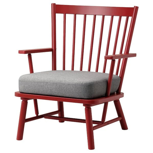PERSBOL - Armchair, brown-red/Tibbleby beige/grey ,