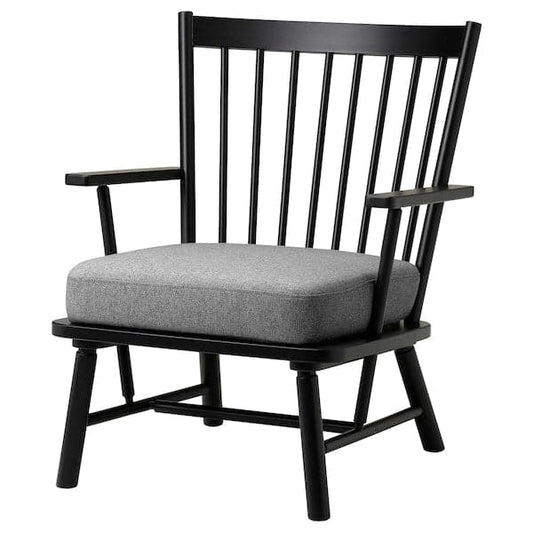 Ikea PERSBOL - Armchair, black/Tibbleby beige/grey ,