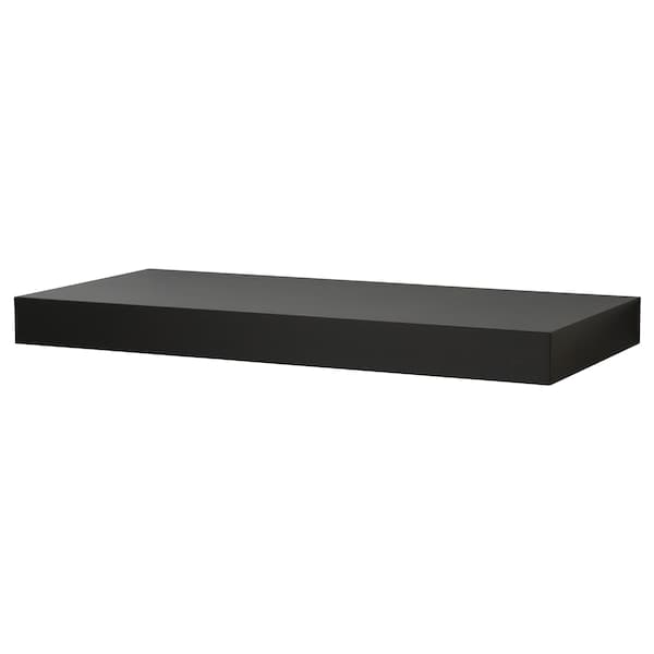 PERSBY - Wall shelf, black-brown, 59x26 cm