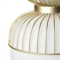PILBLIXT - Pendant lamp, white/light green glass/gold effect metal, 33 cm - best price from Maltashopper.com 50499879