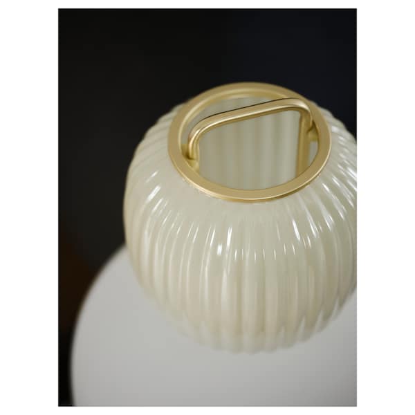 PILBLIXT - Table lamp, white/light green glass/gold metal effect, 41 cm - best price from Maltashopper.com 70499878