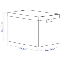 PINGLA Box with lid - black/natural 56x37x36 cm , 56x37x36 cm - best price from Maltashopper.com 10324136