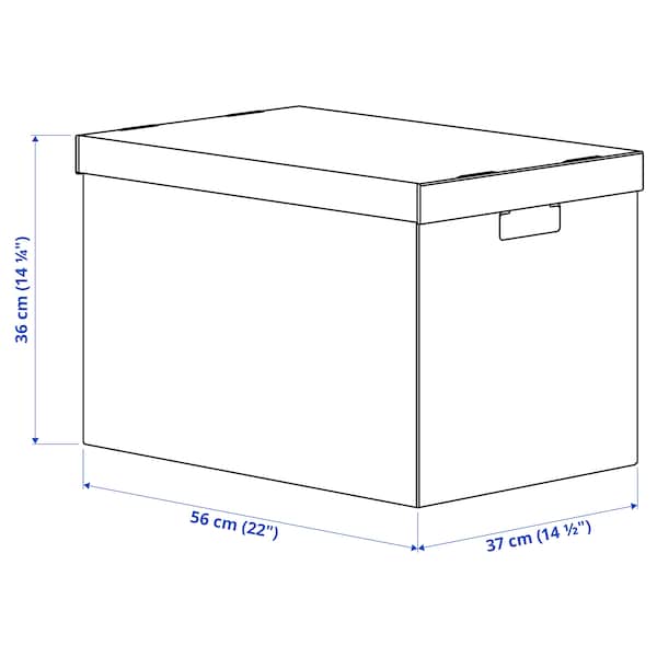 PINGLA Box with lid - black/natural 56x37x36 cm