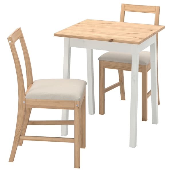PINNTORP / PINNTORP - Table and 2 chairs, white stained light brown stained/Katorp light brown stained, 65 cm
