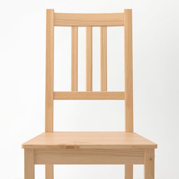 Ikea PINNTORP / PINNTORP - Table and 4 chairs, light brown stained white stained/light brown stained, 125 cm