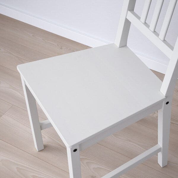 Ikea PINNTORP / STEFAN - Table and 2 chairs, light brown stained white stained/white, 67/124 cm