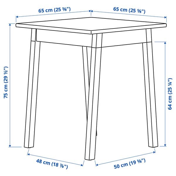 PINNTORP / STEFAN - Table and 2 chairs, light brown stained white stained/white, 65 cm - best price from Maltashopper.com 69554998