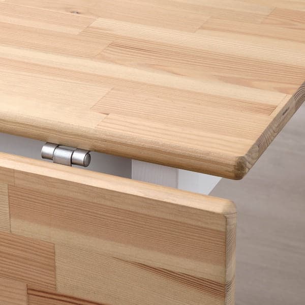 PINNTORP - Gateleg table, light brown stained/white stained, 67/124x75 cm - best price from Maltashopper.com 70529465