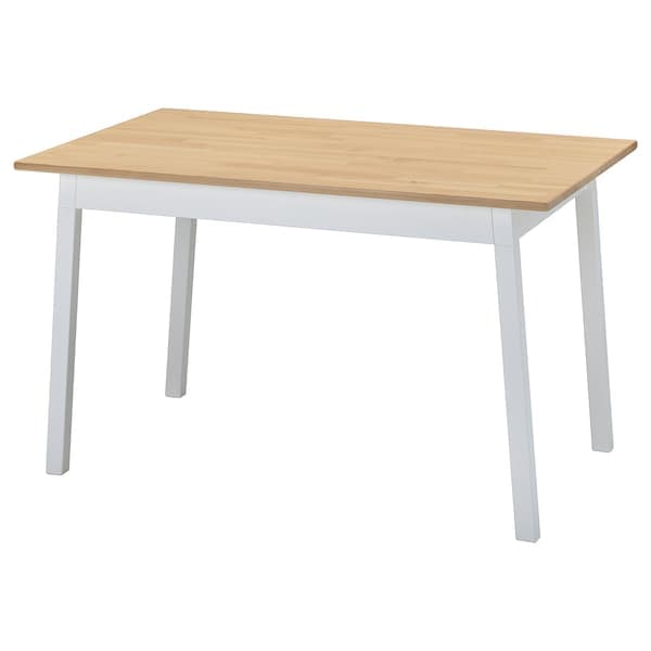 PINNTORP - Table, light brown stained/white stained, 125x75 cm - best price from Maltashopper.com 30529467