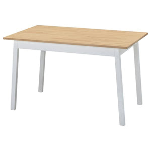 PINNTORP - Table, light brown stained/white stained, 125x75 cm - best price from Maltashopper.com 30529467